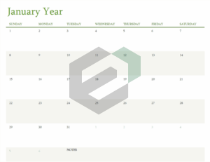 Any Year Calendar excel template feature image