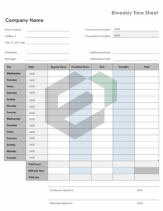 Biweekly timesheet with sick leave and vacation excel template feature image