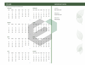 Business Calendar Free Excel Templates and Dashboards
