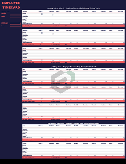 Employee time sheet (weekly, monthly, yearly) feature image