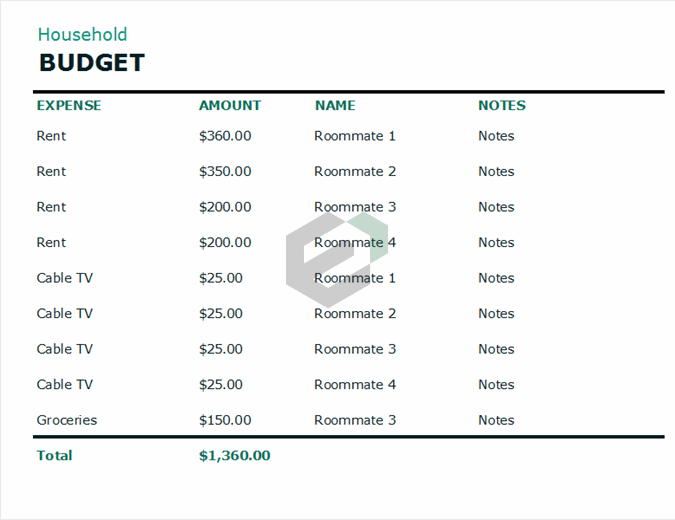 Household organizer excel template feature image