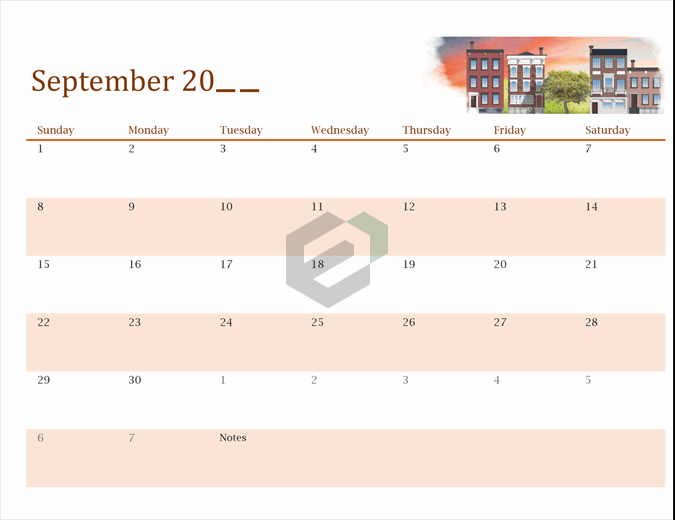 Seasonal Illustrated Any Year Calendar Feature Image