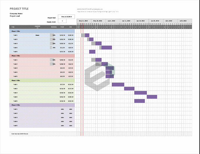 Gantt Chart Monthly Template Ppt