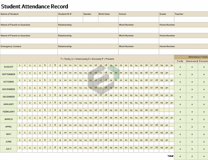 Student attendance record (simple) excel template feature image