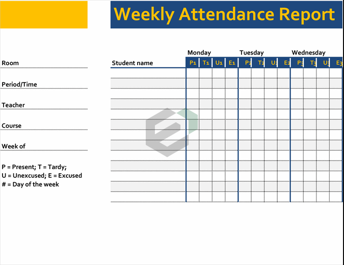 Weekly attendance report excel template feature image