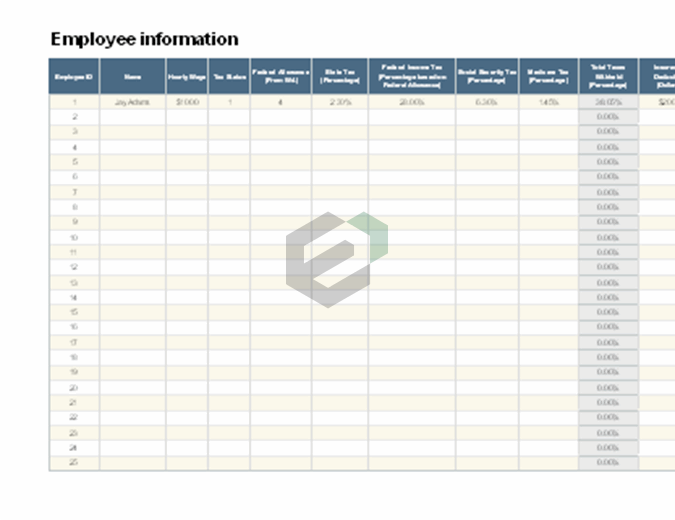 Employee payroll calculator excel template feature image