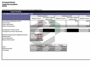 Equity reconciliation report excel template feature image