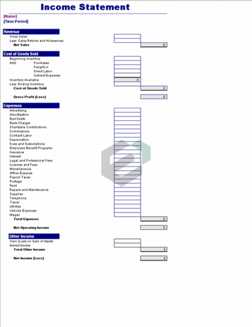 Income statement 1 year excel template feature image
