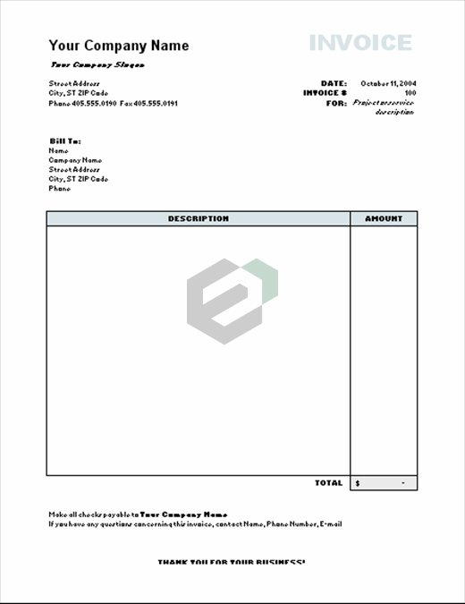Invoice that calculates total simple business excel template feature image