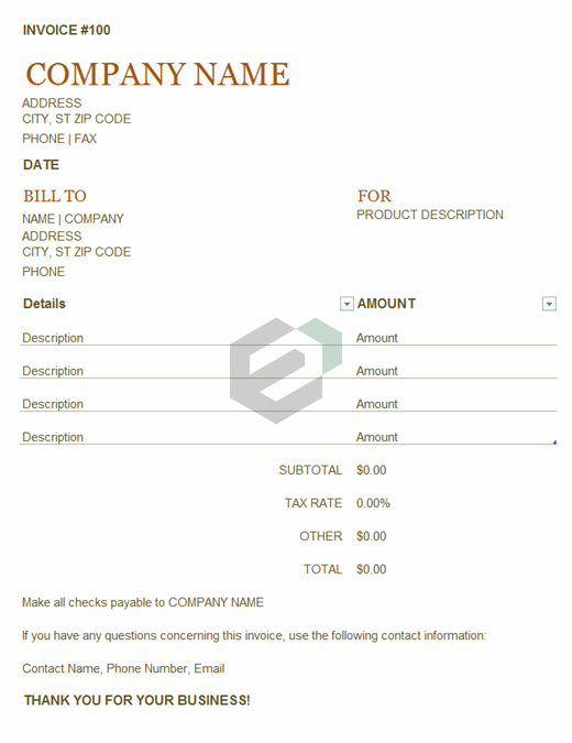 Download Free Excel Template For Simple Invoice Excel Downloads