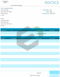 Professional service invoice excel template feature image