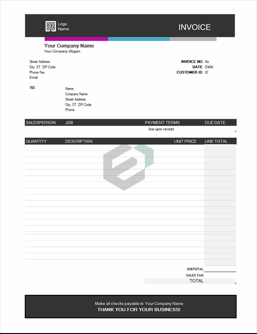 Service invoice (Blue Gradient) feature image