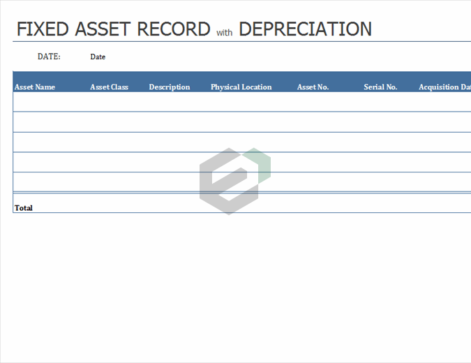 Fixed asset record with depreciation feature image