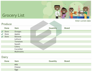 Grocery checklist with space for brand feature image