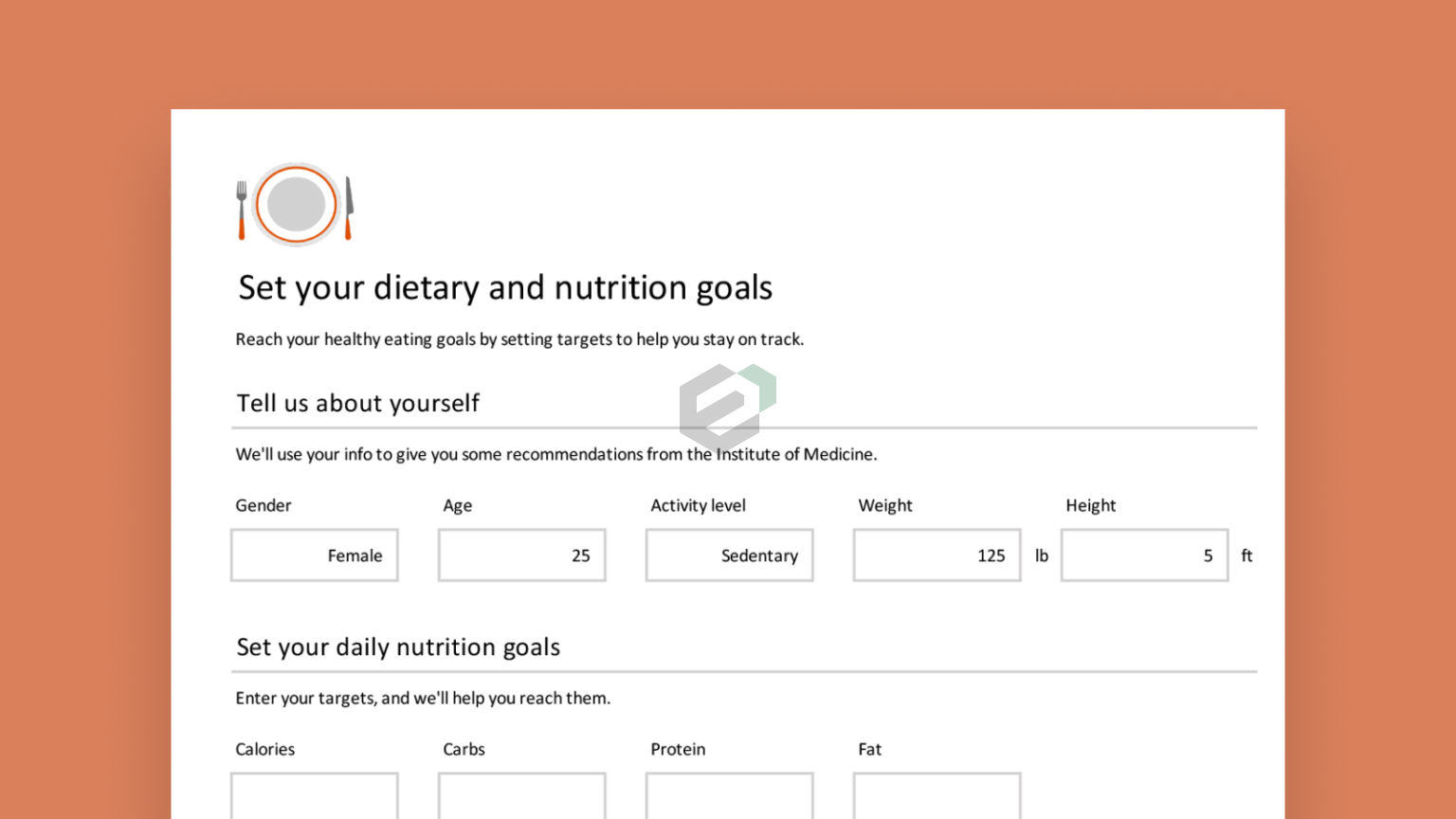 usda nutrition tracker