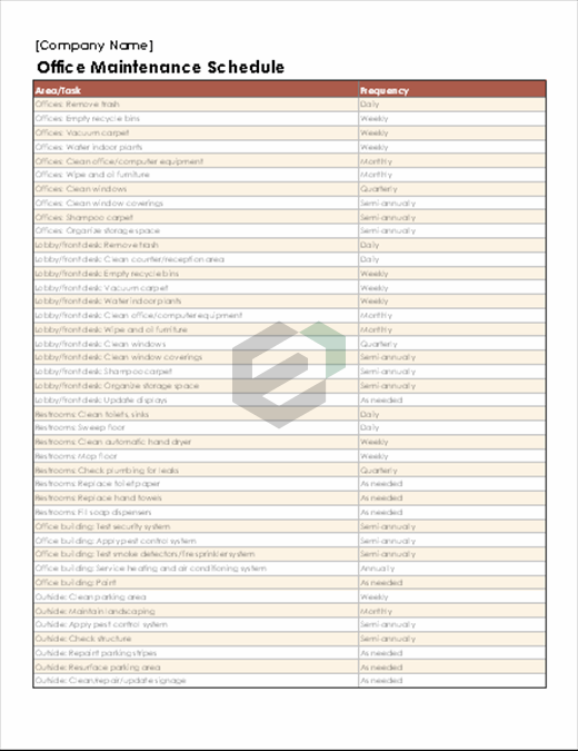 Office maintenance schedule feature image