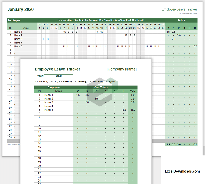 Employee Leave Tracker - ExcelDownloads