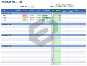 Project Task List Excel Template Feature Image
