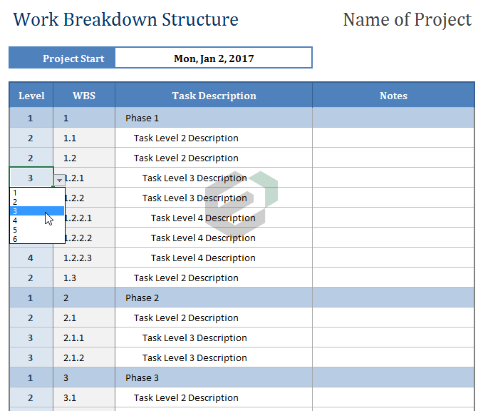 Work Breakdown Structure Template in Excel and Spreadsheet Work Breakdown Structure Template in Excel and Spreadsheet