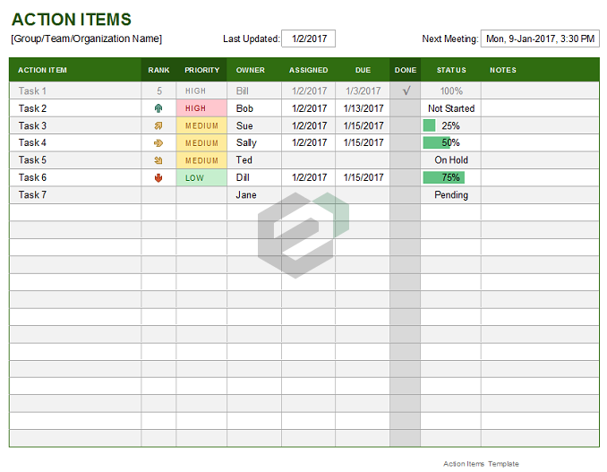 Action Items Excel Template Download Feature Image