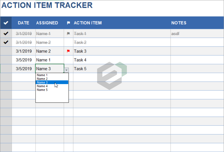 Basic Action Items Tracker | Free Excel Templates and Dashboards