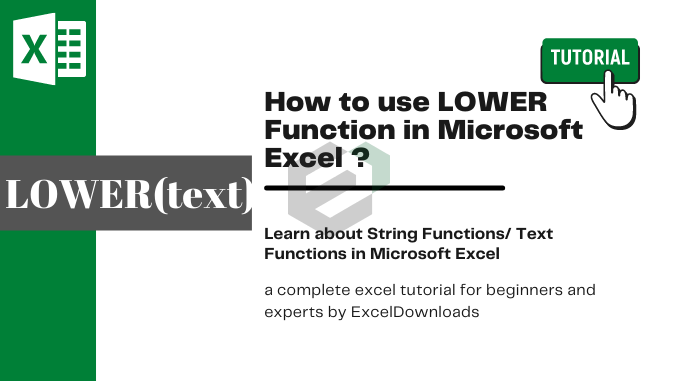 How to use LOWER Function in Microsoft Excel