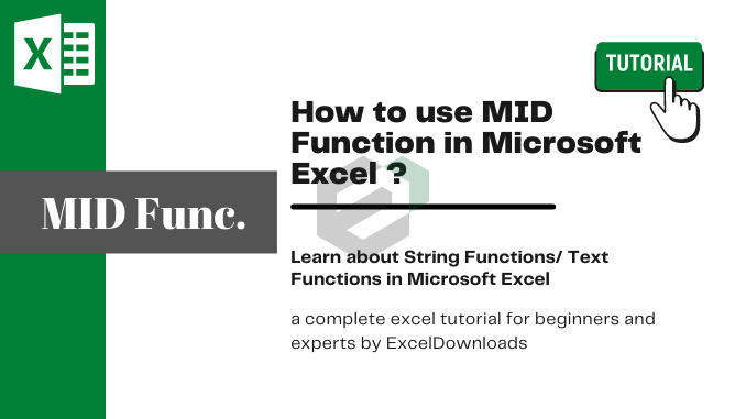 How to use MID Function in Microsoft Excel