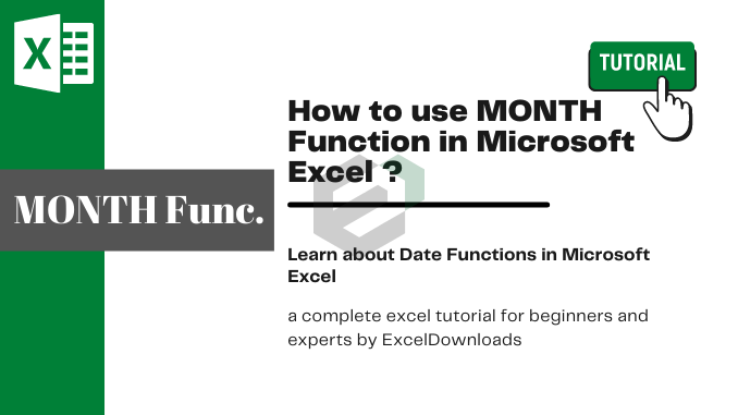 How to use MONTH Function in Microsoft Excel