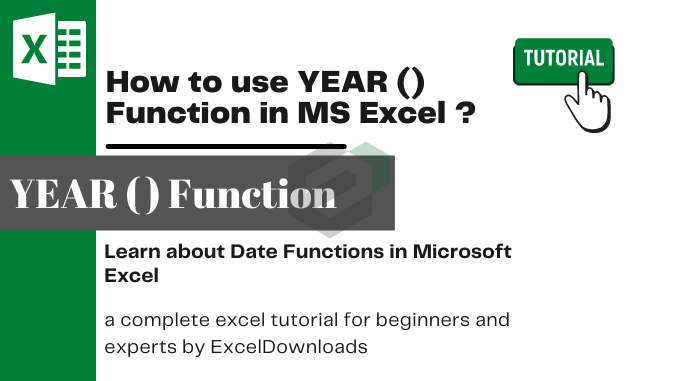 How to use YEAR Function in MS Excel