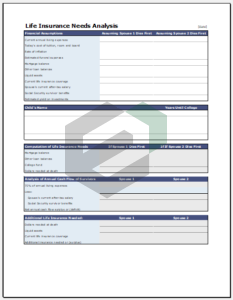 Life Insurance Needs Calculator | Free Excel Templates And Dashboards