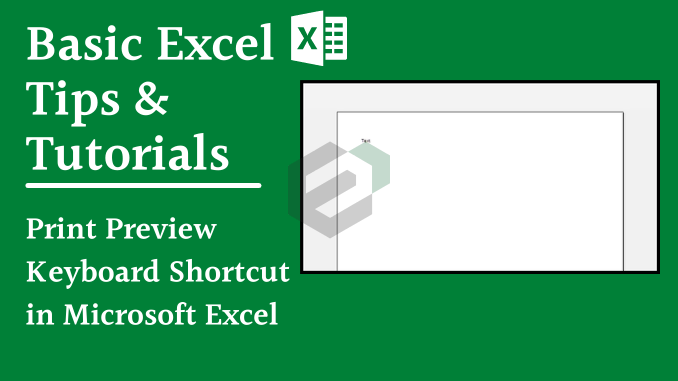 Print Preview Keyboard Shortcut in Microsoft Excel