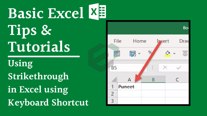 Using Strikethrough in Excel using Keyboard Shortcut feature image