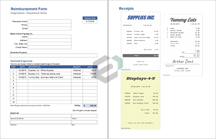 reimbursement-form-with-receipts-2-pages