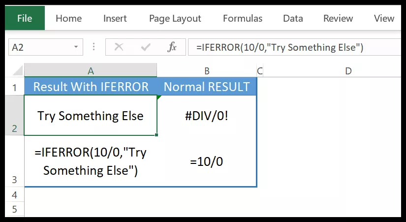 If Error Function Example in Excel