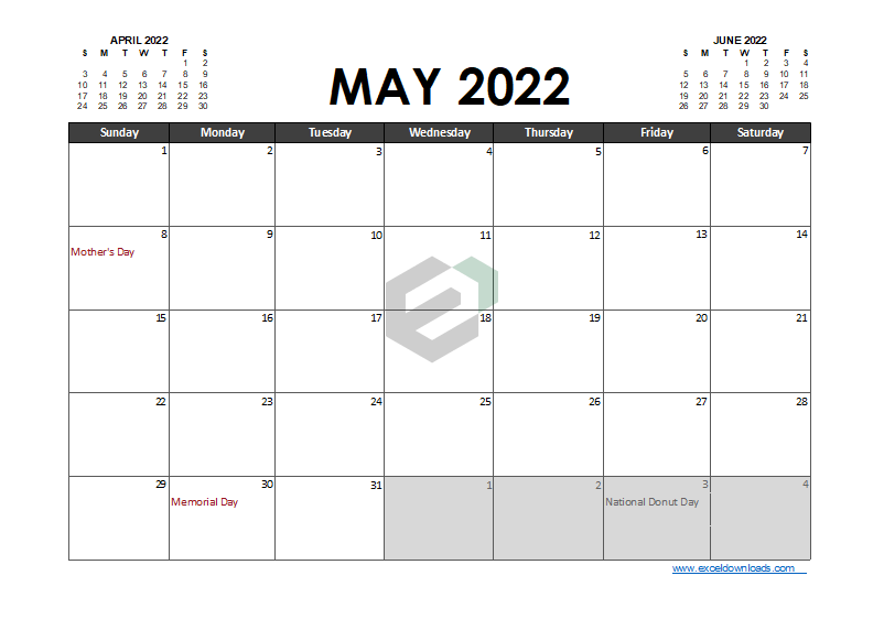 May 2022 Printable Calendar Template feature image