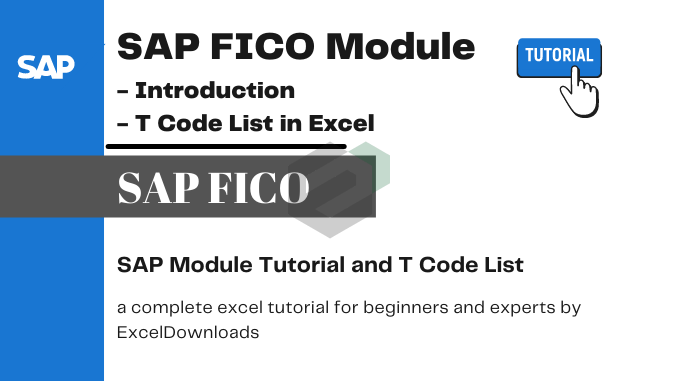 SAP FICO Module - Introduction - T Code List in Excel