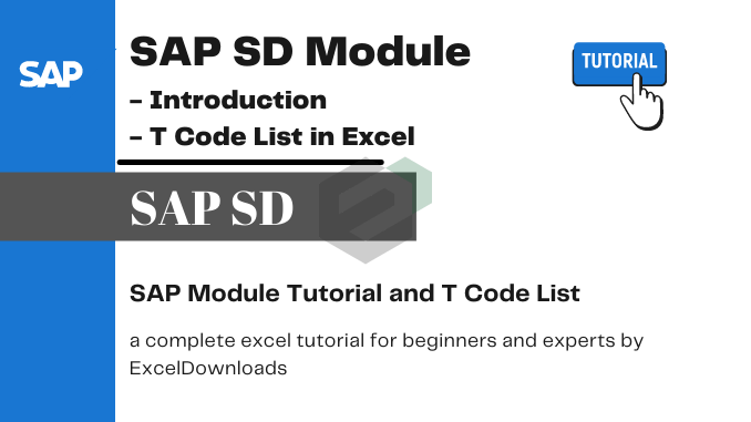 SAP SD Module - Introduction - T Code List in Excel