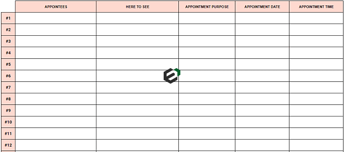 Appointment sign in format in excel feature image