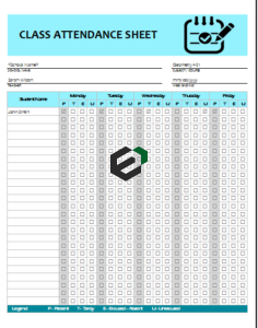 Download [Free] Class Attendance Record Format in Excel