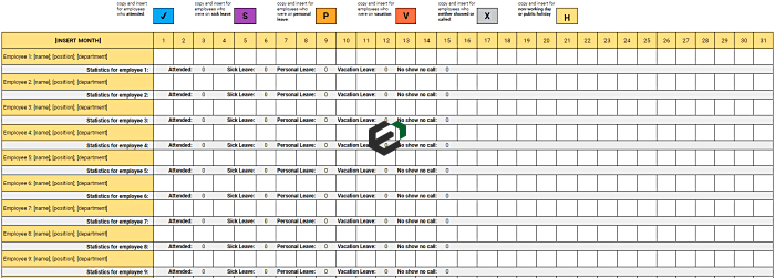 Monthly Employee Attendance records exceldownload feature image