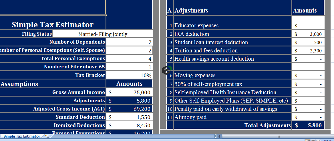 Simple Federal Tax Estimator and Calculator in Excel by ExcelDownloads Feature Image