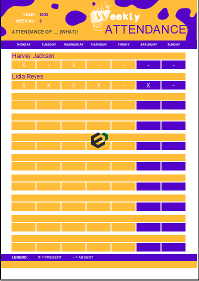 Weekly Attendance Sheet Template by ExcelDownloads Feature Image