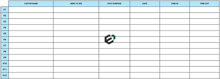 Visitors Sign in Template in Excel format by Excel Downloads