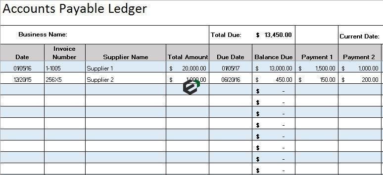 Free Download Accounts Payable Format In Excel 9509