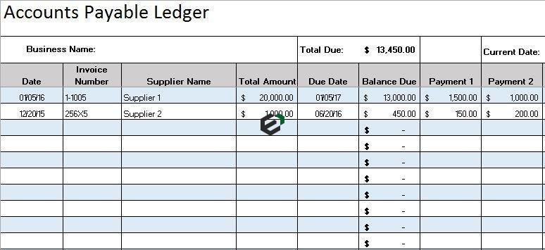 Accounts payable template in excel by exceldownloads.com feature image