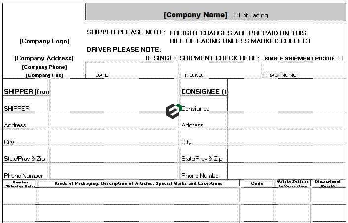 Bill of Lading Template feature image