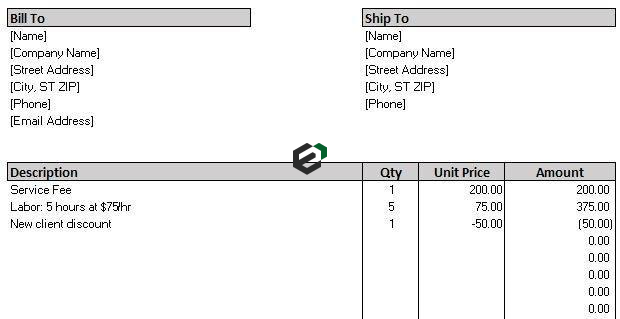 Bill to Invoice Template by ExcelDownloads Feature Image