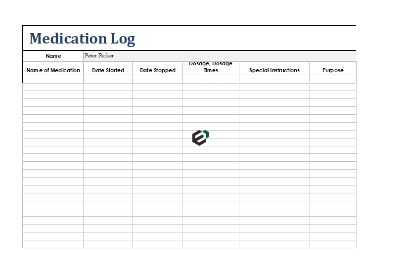 Medication Log Format in excel Feature Image