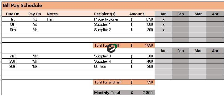 Payment Schedule Format in Excel by Exceldownloads.com Feature Image