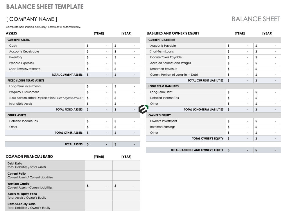 Simple Balance Sheet template in Excel by ExcelDownloads.com Feature Image